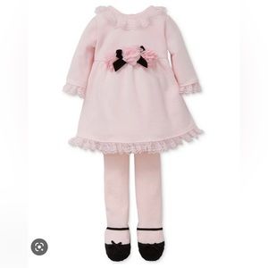 Baby girls Little Me sweater dress and tights